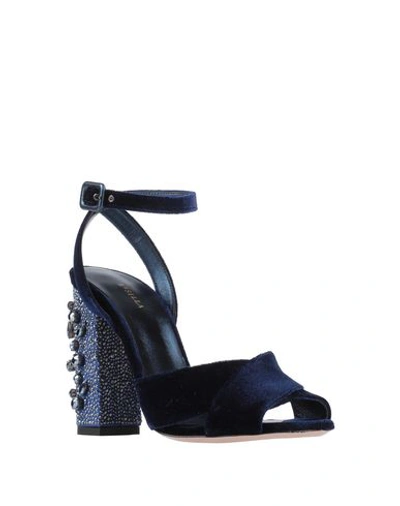 Shop Le Silla Sandals In Dark Blue