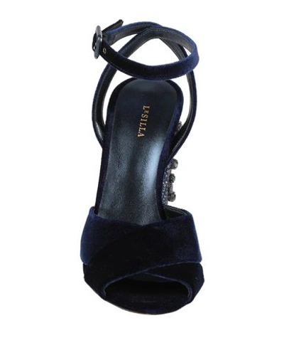 Shop Le Silla Sandals In Dark Blue