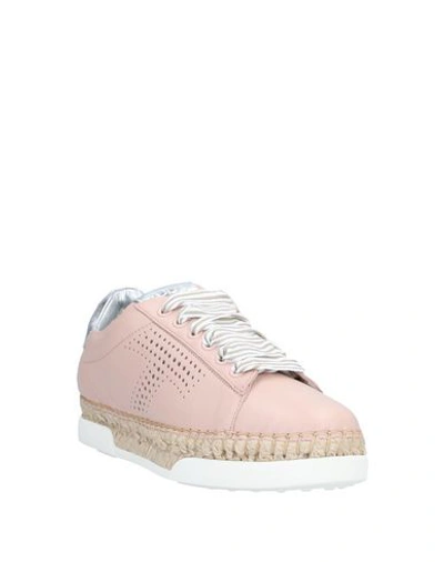 Tod's Gomma Suede Sneaker In Pink