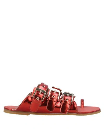 Shop Laurence Dacade Toe Strap Sandals In Red