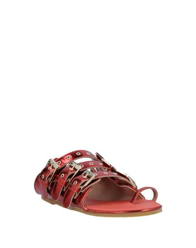 Shop Laurence Dacade Toe Strap Sandals In Red