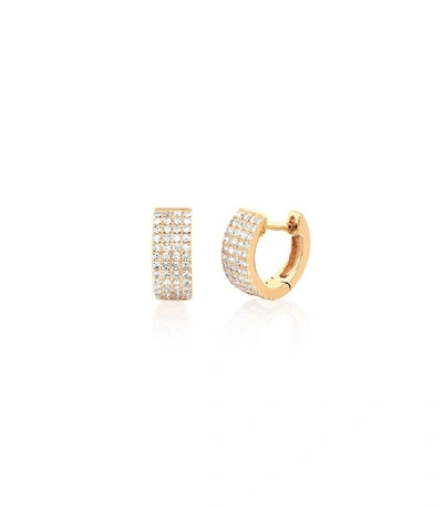 Shop Ef Collection Diamond Jumbo Huggie Earring In Yellow Gold