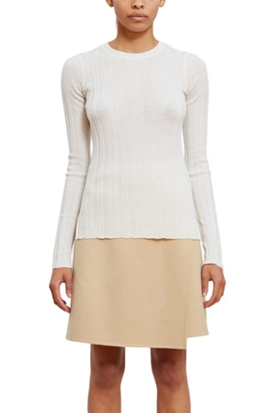 Shop Helmut Lang Opening Ceremony Rib Crewneck Sweater In Ivory