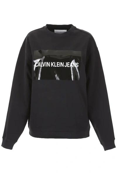 Shop Calvin Klein Jeans Est.1978 Oversized Sweatshirt With Logo In Black