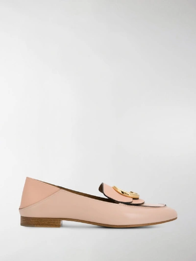 Shop Chloé Logo Loafers In Pink