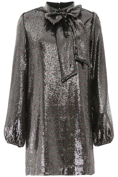 Shop N°21 Sequins Mini Dress In Silver,fuchsia