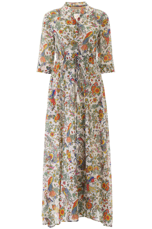 tory burch printed cotton maxi dress