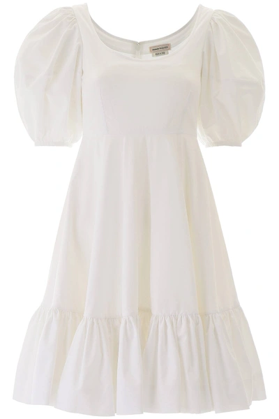 Shop Alexander Mcqueen Cotton Mini Dress In White