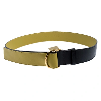 Pre-owned Burberry Black Leather Double D-ring Belt 120cm