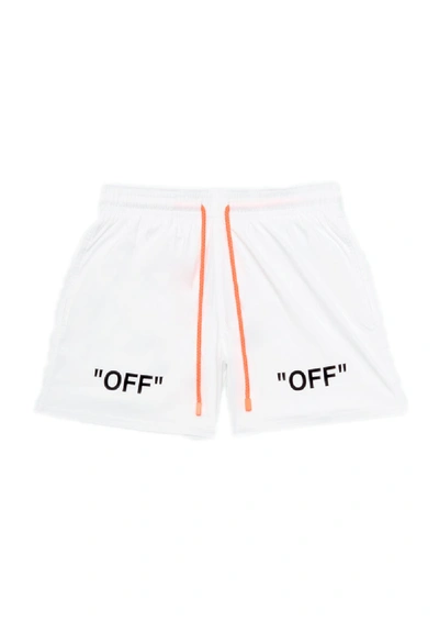 Pre-owned Off-white Swim Shorts White/black