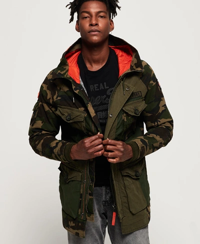Superdry Rookie Camo Mix Parka Jacket In Green | ModeSens