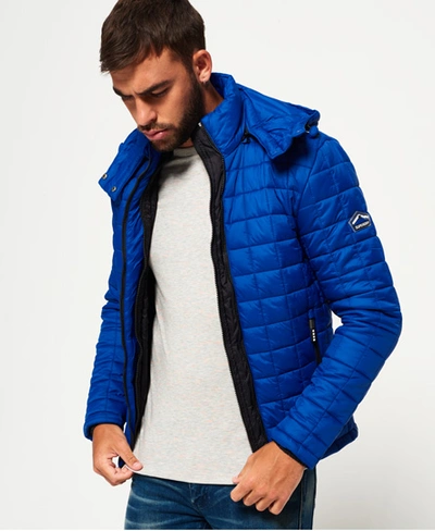 Superdry Hooded Box Quilt Fuji Jacket In Blue ModeSens