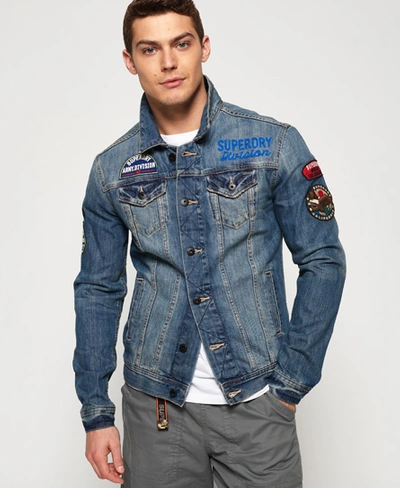 Superdry Sd Rogue Patch Trucker Jacket In Blau | ModeSens