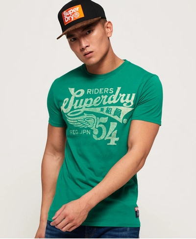 Shop Superdry Riders Heritage Classic Lite T-shirt In Green