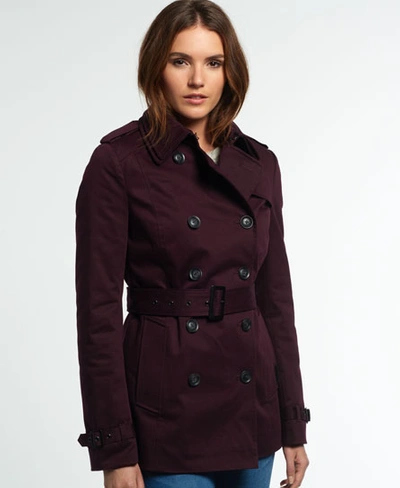 Superdry Winter Belle Trench Coat In Purple | ModeSens