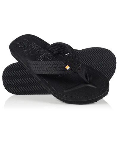 Shop Superdry Cove Flip Flops In Black