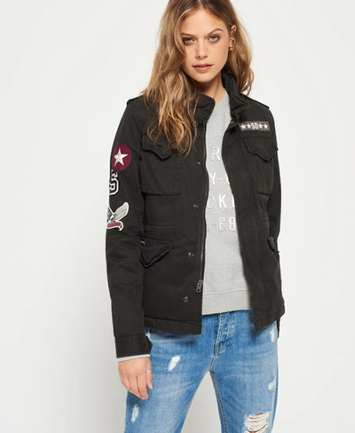 Superdry Winter Rookie Military Patch Jacket In Black | ModeSens