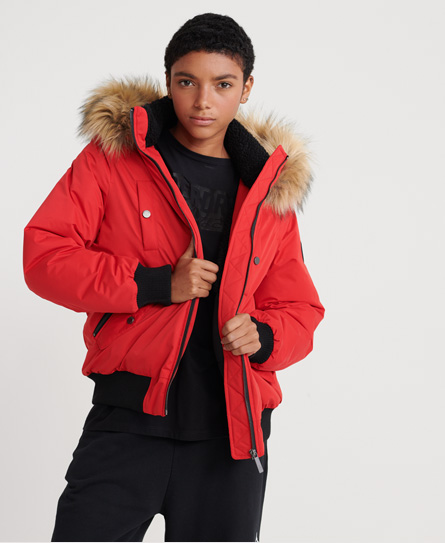 Superdry Microfibre Bomber Jacket In Red | ModeSens