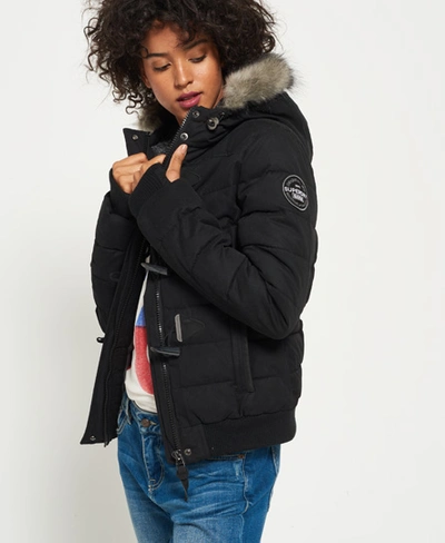 Superdry Microfibre Toggle Puffle Jacket In Black | ModeSens