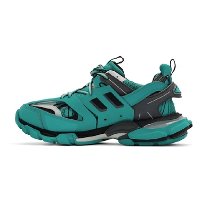 Shop Balenciaga Blue Track Sneakers In 4608 Turquo
