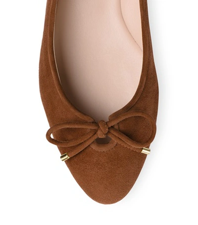 Shop Stuart Weitzman The Gabby Flat In Coffee Brown Suede