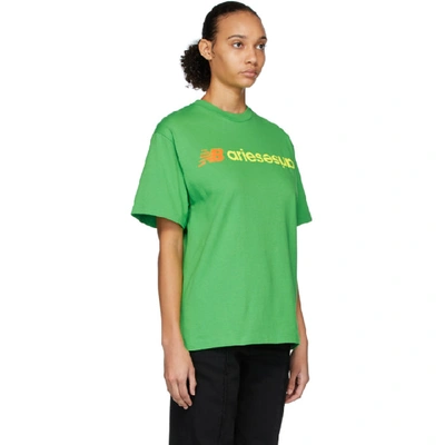 Shop Aries Green New Balance Edition Logo T-shirt