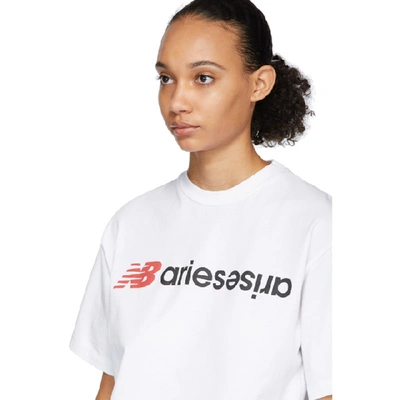 Shop Aries White New Balance Edition Logo T-shirt