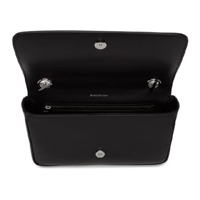 Shop Balenciaga Black Everyday Chain Wallet Bag In 1000 Black/
