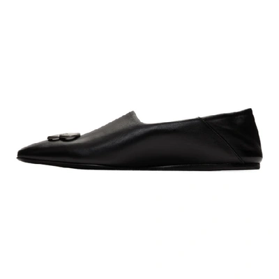 Shop Balenciaga Black Cosy Bb Loafers In 1081 Bllnkl