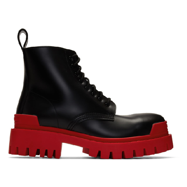 red balenciaga boots