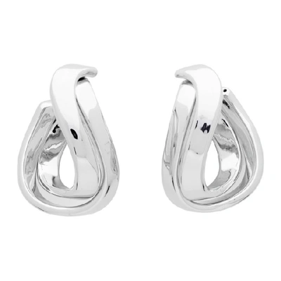 Shop Balenciaga Silver Twirl Earrings In 0926 Shiny