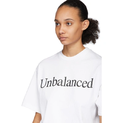 Shop Aries White New Balance Edition Unbalanced T-shirt