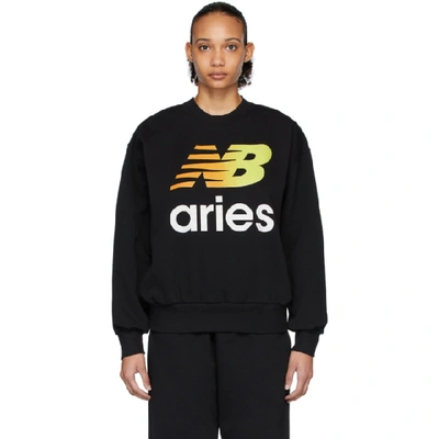 Shop Aries Black New Balance Edition Logo Sweatshirt