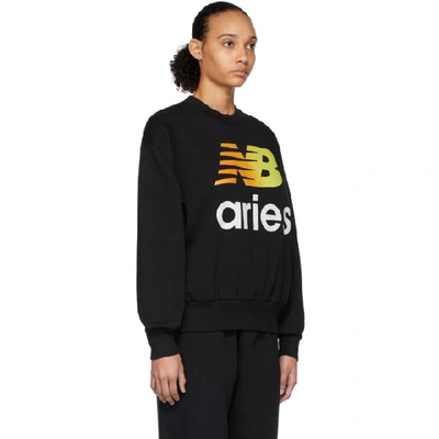 Shop Aries Black New Balance Edition Logo Sweatshirt