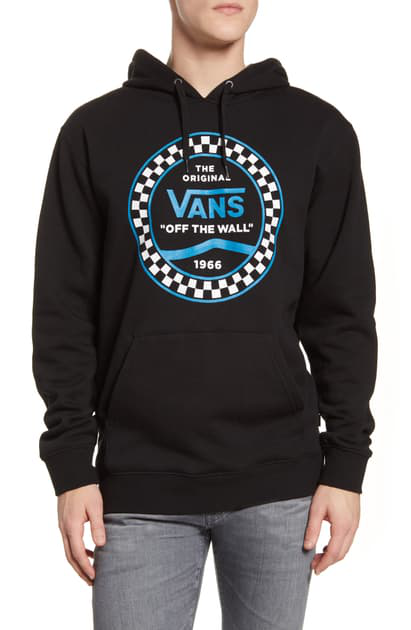 Vans Checkered Side Stripe Hooded Sweatshirt In Black/turkish Tile |  ModeSens
