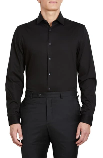 Shop John Varvatos Slim Fit Jersey Dress Shirt In Black