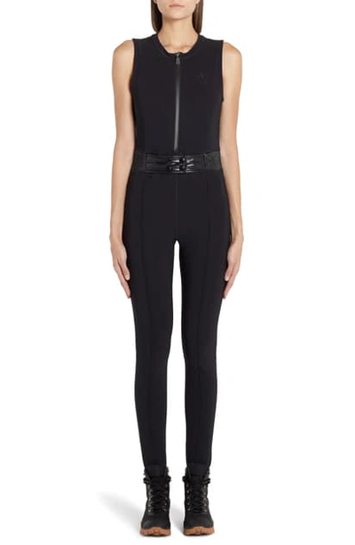 Shop Moncler Tuta Belted Jumpsuit In Black