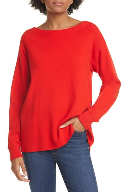 Shop Alice And Olivia Ruela Split Back Hardware Detail Sweater In Paprika