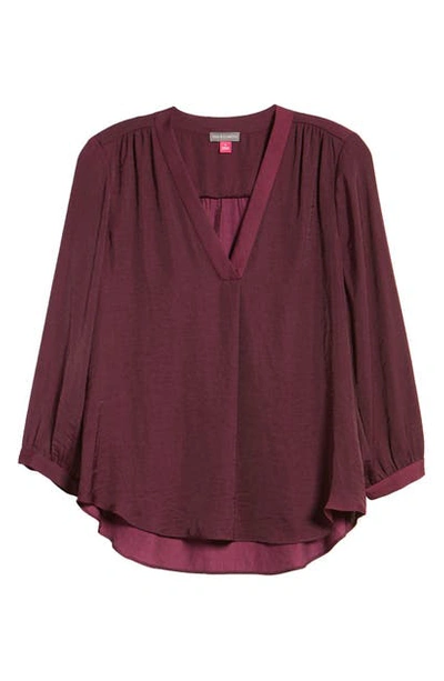 Shop Vince Camuto Rumple Fabric Blouse In Merlot