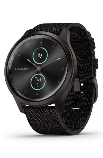 Shop Garmin Vivomove Style Hybrid Smartwatch, 42mm In Gunmetal-dark Grey