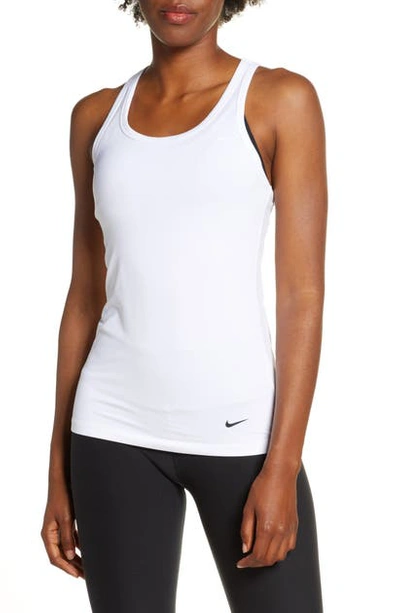 Shop Nike Get Fit Dri-fit Tank In White/ Black