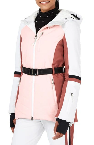 Shop Sweaty Betty Method Hybrid Faux Fur Trim Ski Jacket In Liberated Pink