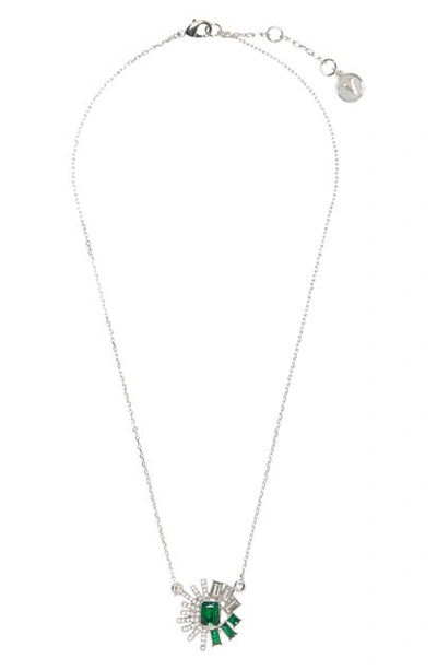 Shop Vince Camuto Cluster Crystal Pendant Necklace In Silver