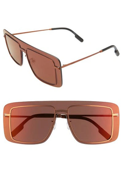 Shop Kenzo 149mm, Shield Sunglasses In Dark Bronze/ Brown Mirror