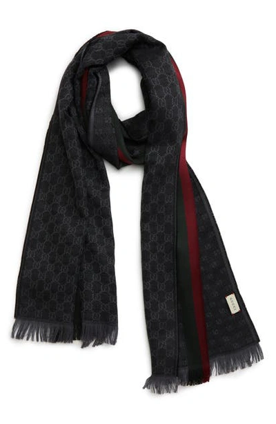 Gucci Men's Verbier Silk & Wool Scarf In Grey | ModeSens