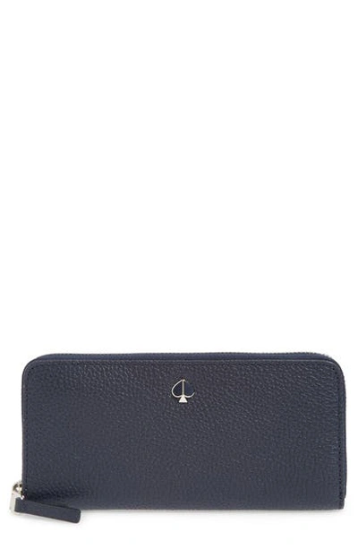 Shop Kate Spade Polly Leather Continental Wallet In Blazer Blue
