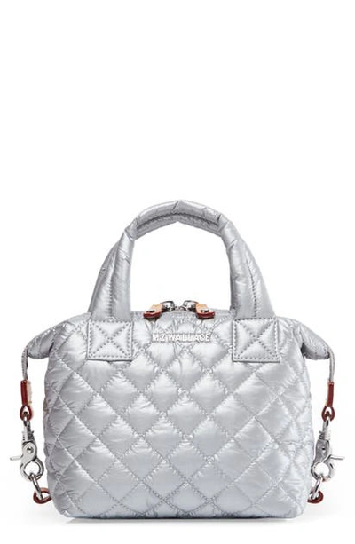 Shop Mz Wallace Micro Sutton Bag In Hologram Metallic