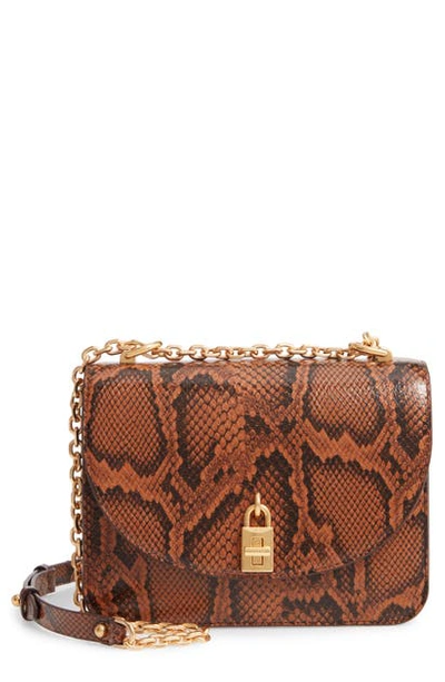 Shop Rebecca Minkoff Love Too Snake Embossed Leather Crossbody Bag In Equestrian