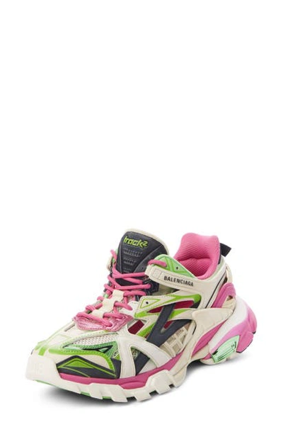 Shop Balenciaga Track 2.0 Sneaker In Pink/ Green/ White