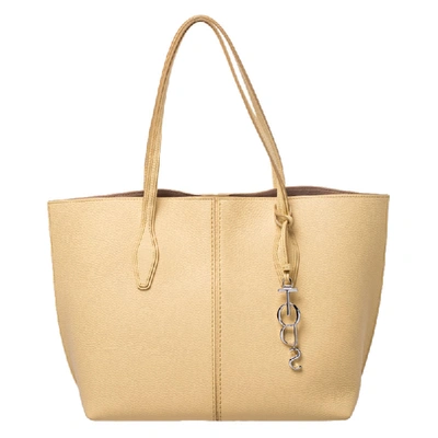 Pre-owned Tod's Yellow Leather Medium Joy Shopper Tote